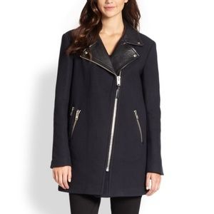 MACKAGE |Phylis Wool Blend Coat with Leather Colla